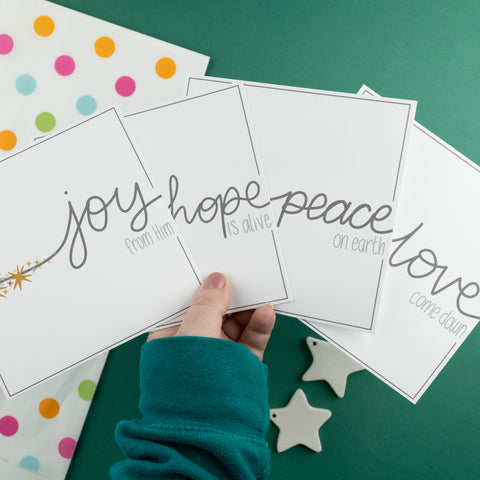 Hope, Joy, Peace and Love cards - 8, 12, 16 or 30