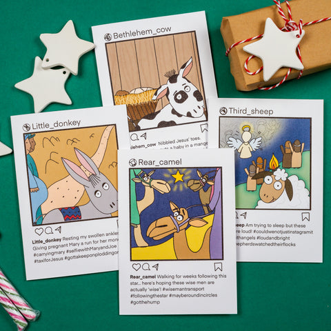 Selfie nativity Christmas cards - 8, 12, 16 or 30