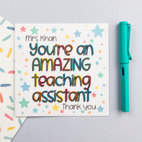 **Personalised** Amazing Teaching Assistant Thank You card