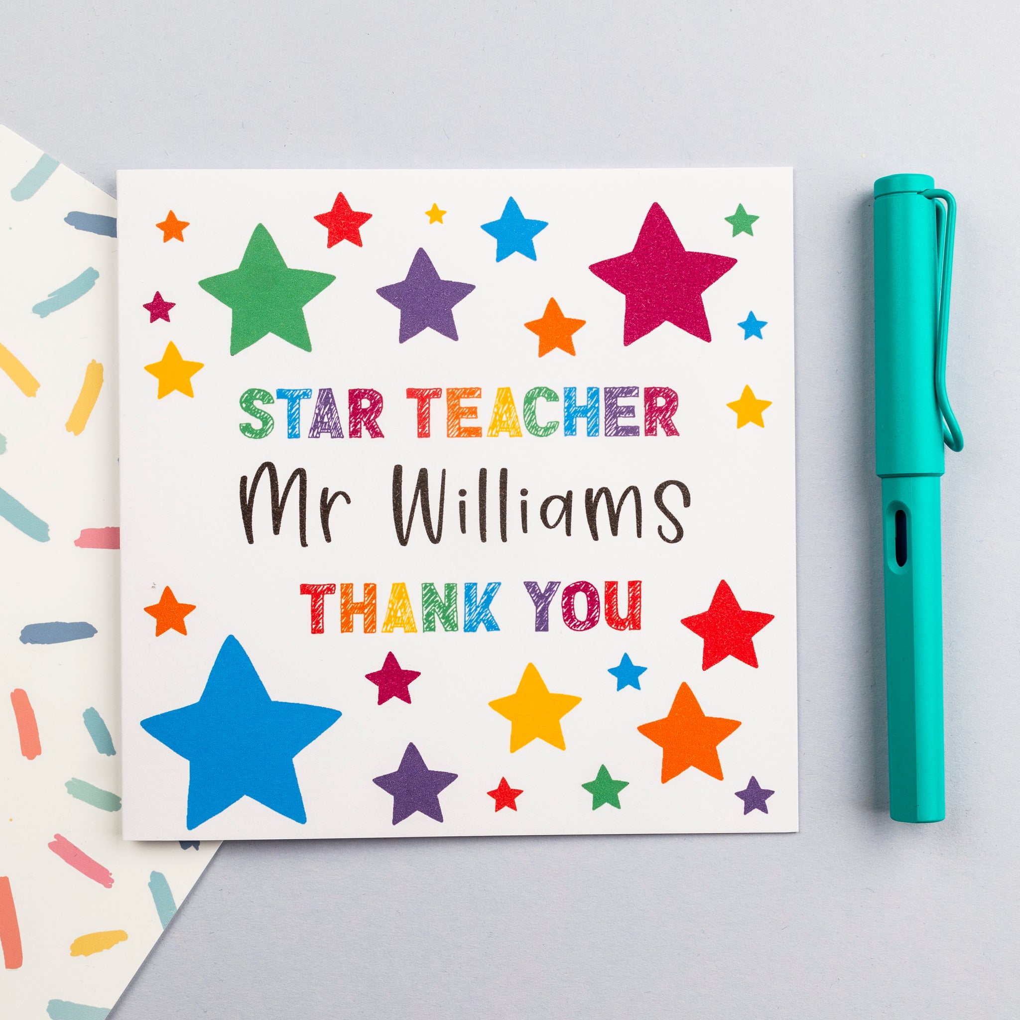 **Personalised** Star Teacher Thank You card