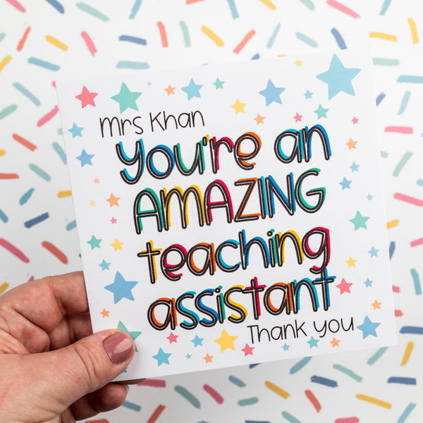 **Personalised** Amazing Teaching Assistant Thank You card