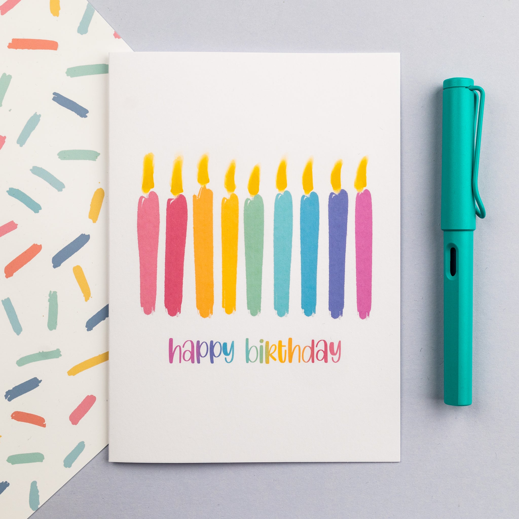 Candle Line Birthday card