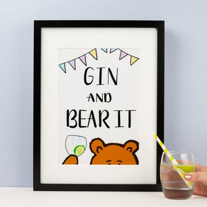 Gin and bear it - wall print