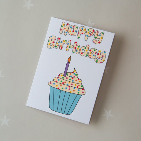 KIDS CARD - spotty cupcake