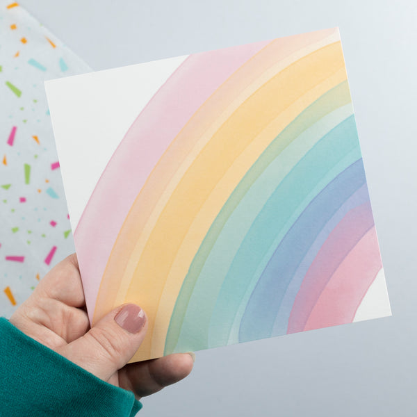 Watercolour Rainbow Card