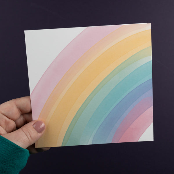 Watercolour Rainbow Card
