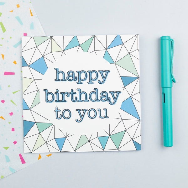Triangles Birthday card - 3 options