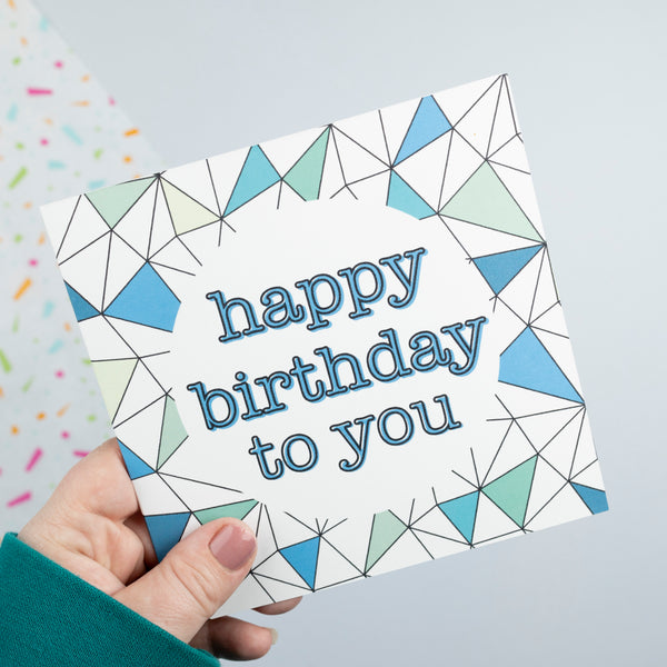 Triangles Birthday card - 3 options