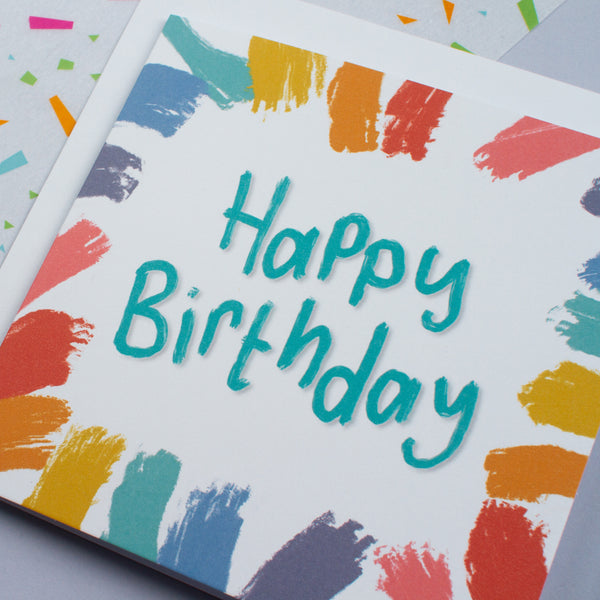 Bright painted balloon card