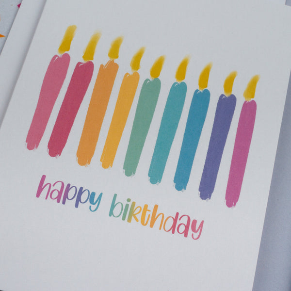 Candle Line Birthday card