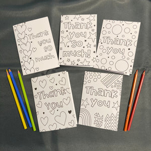 Colour your own Thank you cards