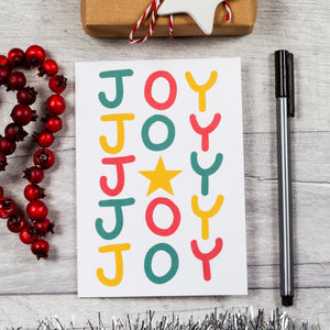 Joy Christmas card - 8, 12, 16 or 30